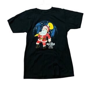 Hard Rock Cafe Santa Guitar Christmas T-Shirt, Men's Size M - Worn Once